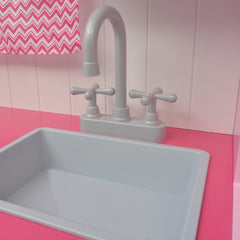 Speelkeuken SK4 roze en wit 82x30x100 cm hout