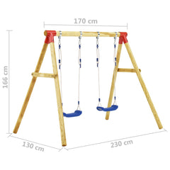 Swing set 230x130x166 cm pinewood