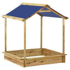 Speelhuis SH3 Blauw met zandbak geïmpregneerd grenenhout (128x120x145 cm)