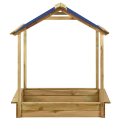 Speelhuis SH3 Blauw met zandbak geïmpregneerd grenenhout (128x120x145 cm)