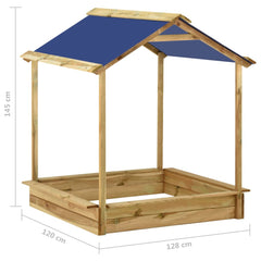 Speelhuis SH3 Blauw met zandbak geïmpregneerd grenenhout (128x120x145 cm)